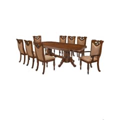 ECOMUSO - JUEGO DE COMEDOR DUBAI 6 SILLAS + 2 SITIALES CON EXTENSION