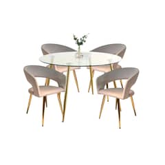 HABITA2 CHILE - Comedor Florencia Minimalista 120cm- 4 puesto Beige