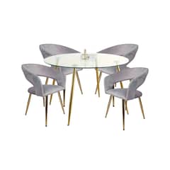HABITA2 CHILE - Comedor Florencia Minimalista 120cm- 4 puesto Gris