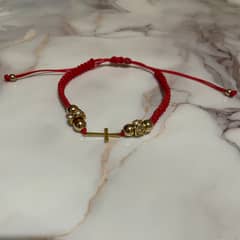 GENERICO - Pulsera Roja Fe y Protección con Cruz