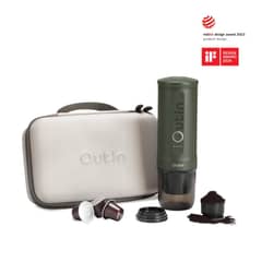 OUTIN - Cafetera Portátil Nano Verde Bosque + Funda Protectora