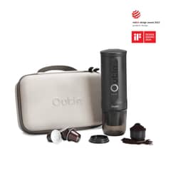 OUTIN - Cafetera Portátil Nano Gris Espacial + Funda Protectora