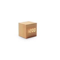 TECNOLAB - Reloj Despertador Cubo De Madera Digital Pantalla Led - Ps