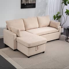 ELEMENT DESIGN - Sofá Cama Leticia Seccionals con Almacenamiento Oculto - Beige