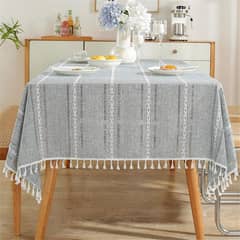 PUREPOWER - Mantel Bohemio Gris Calado140x200cm para Navidad Bodas y Fiestas