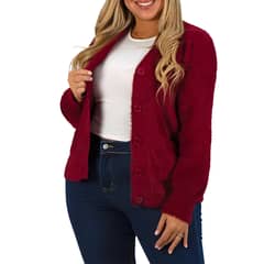 MPROPIA - Cardigán Mujer botones peludo colores