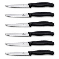 VICTORINOX - Set Cuchillo 6 Unidades Dent Puntiag Negro 11cm Chile