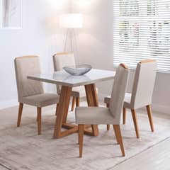 DECOCASA - Juego De Comedor Mara 120+4 Sillas Daisy