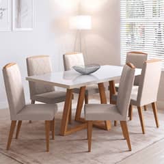 DECOCASA - Juego De Comedor Mara 180+6 Sillas Daisy