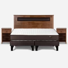 ROSEN - Cama Europea Ergo T 2 Plazas + Respaldo + 2 Veladores