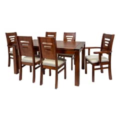 DAGON - Juego De Comedor Verona 6 Sillas Chocolate