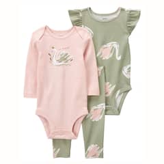 CARTER'S - Conjunto 3 Piezas Calza y Dos Body Bebé Niña