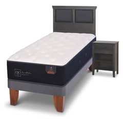 CIC - Cama Europea Premium 1.5 Plazas + Respaldo + 1 Velador