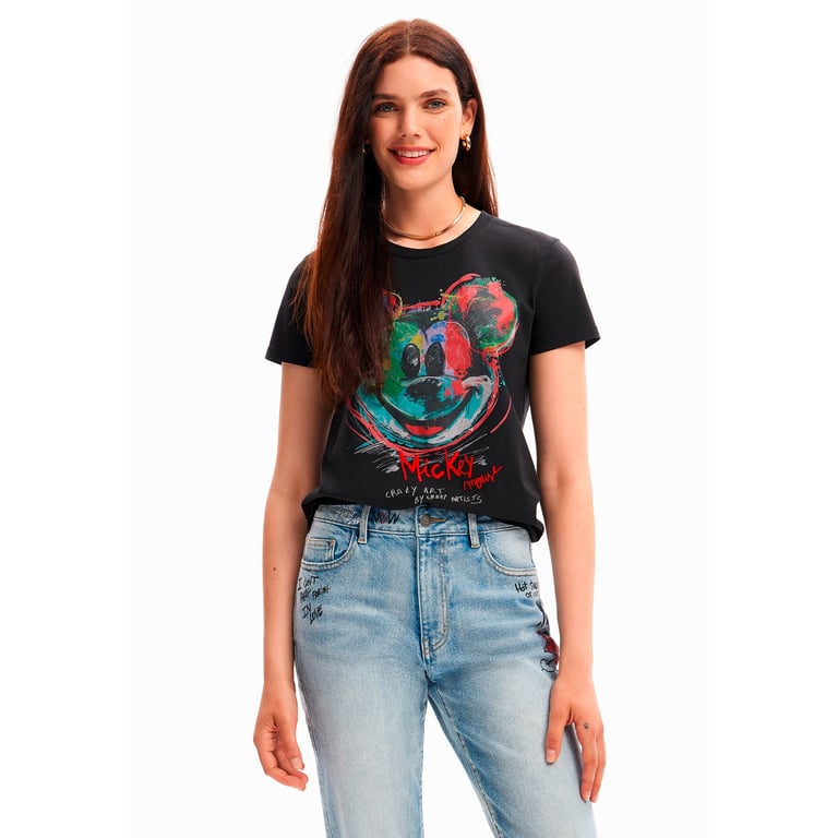 DESIGUAL Polera Mujer Arty Mickey Mouse Ofertitas