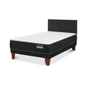 BELSOGNO - Cama Europea Plus Black 1.5 Plazas Respaldo Black