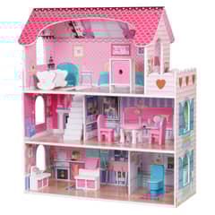 KIDSCOOL - Casa De Muñeca Madera 3 Pisos