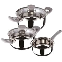 BERGNER - Batería Cocina 5 Piezas Acero Inoxidable Gris
