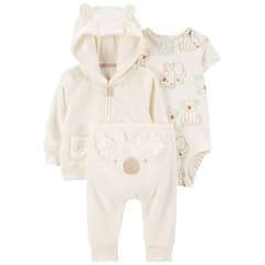 CARTER'S - Conjunto 3 piezas Poleron, Pantalon y Body Unisex Bebé