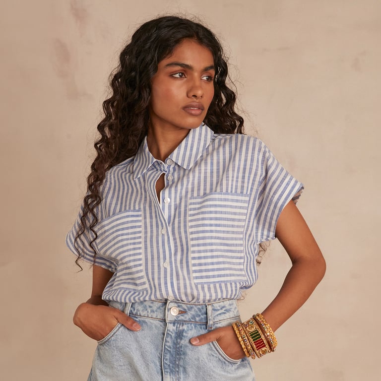 Camisa manga corta mujer deals