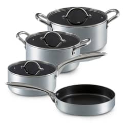 ILKO - Batería De Cocina Antiadherente 7 Piezas Silver Ind