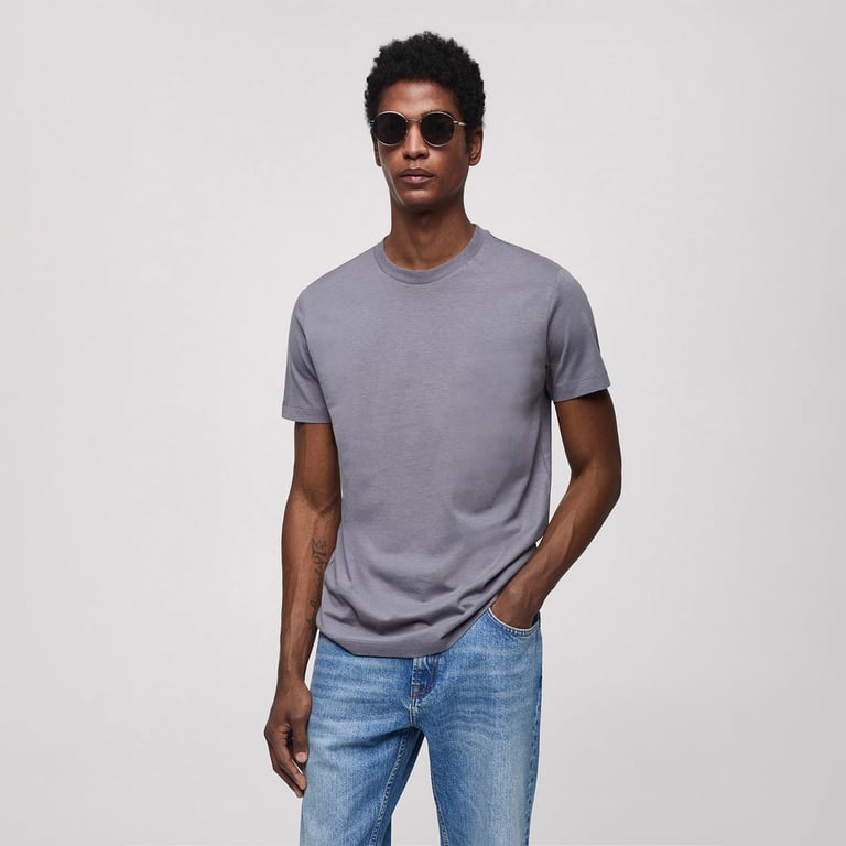 Polera basica hombre sales