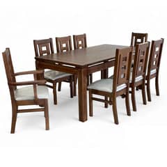 DAGON - Juego De Comedor 6 Sillas + 2 Sitiales Roma Chocolate