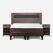 ROSEN - Cama Europea Ergo T 2 Plazas + Respaldo + 2 Veladores