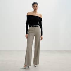 MANGO - Pantalón Pinzas Wideleg Mujer