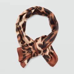 MANGO - Pañuelo Estampado Leopardo Mujer
