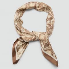 MANGO - Pañuelo Estampado Serpiente Mujer