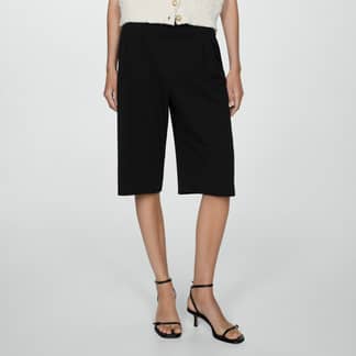 MANGO - Bermudas Pinzas Mujer