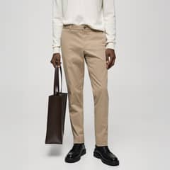 MANGO MAN - Pantalón Chino Slim Fit Sarga Hombre