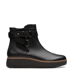 CLARKS - Botín Mujer Cuero Negro