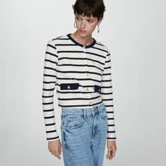 MANGO - Cárdigan Rayas Botones Mujer