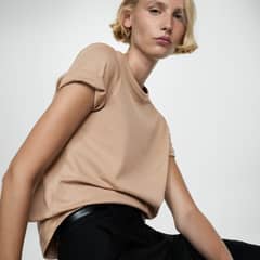 MANGO - Polera Algodón Manga Corta Mujer