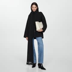MANGO - Abrigo Punto Bufanda Desmontable Mujer