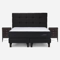 ROSEN - Cama Europea Tempo Plus King + Set Muebles Issey Grafito
