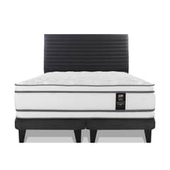 FLEX - Cama Europea Grafito Majesty King + Respaldo Modern
