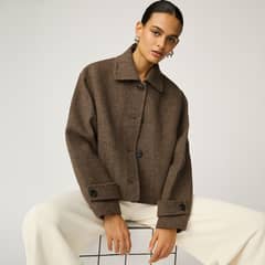 MANGO - Chaqueta Lana Micro Pata De Gallo Mujer