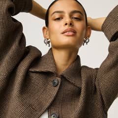 MANGO - Chaqueta Lana Micro Pata De Gallo Mujer