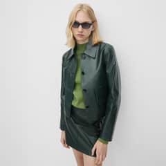 MANGO - Chaqueta 100% Piel Botones Mujer
