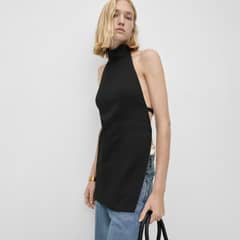MANGO - Top Halter Espalda Abierta Mujer