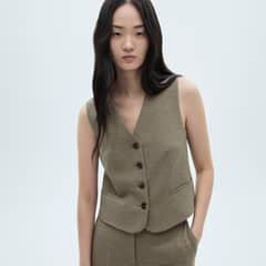 MANGO - Chaqueta Traje Micro Pata de Gallo Mujer
