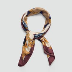 MANGO - Pañuelo Satinado Estampado Mujer