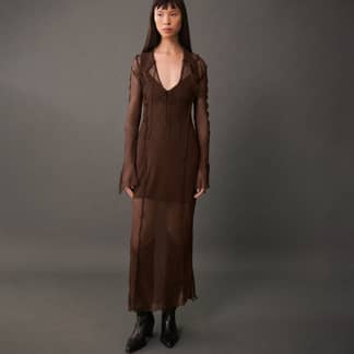MANGO - Vestido Gasa Evasé Mujer