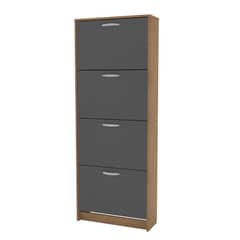 VEKKAHOME - Zapatera Nick Gris 4 Puertas