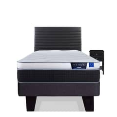 FLEX - Cama Europea Nexus 1.5 Plaza + Respaldo Modern + Velador Rover