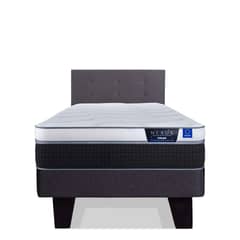 FLEX - Cama Europea Nexus 1.5 Plaza + Respaldo Royal Grafito