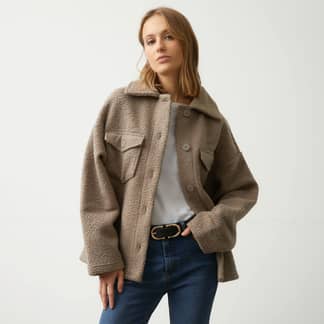 MANGO - Chaqueta Bouclé Bolsillos Mujer