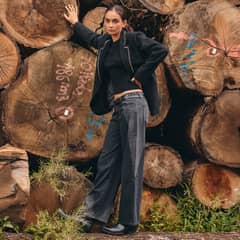 NICOLI - Blazer Negro Tachuelas Plateadas Mujer